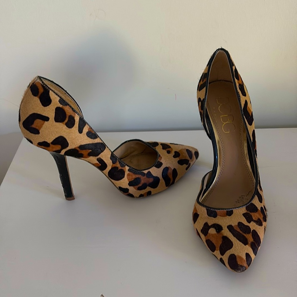 BCBG leopard heels